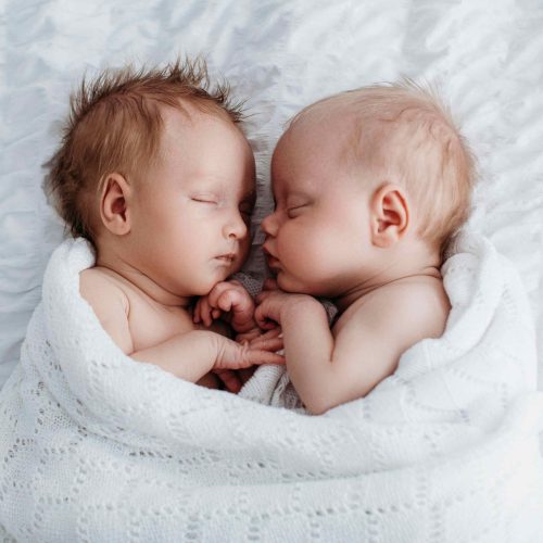 A twin newborn photoshoot near Durham, North East England